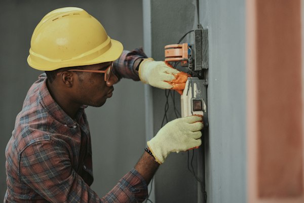 Installing security camera wiring